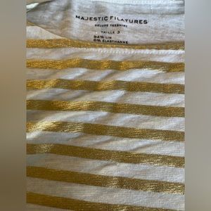 Majestic, Filatures Deluxe Teeshirt.  Metallic gold and white .